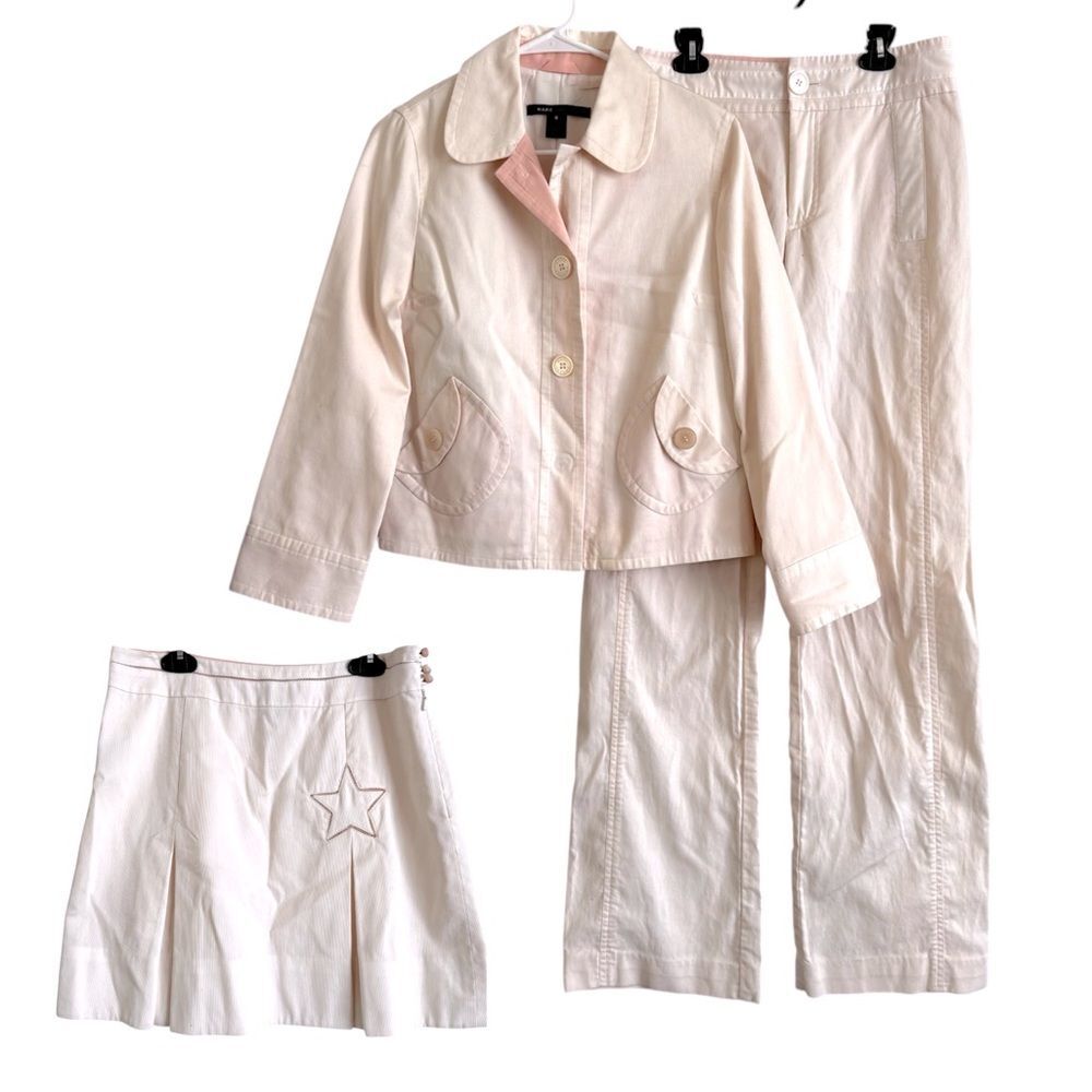 Marc Jacobs Pale Pink Jacket Skirt Pantsuit 3 piece Set